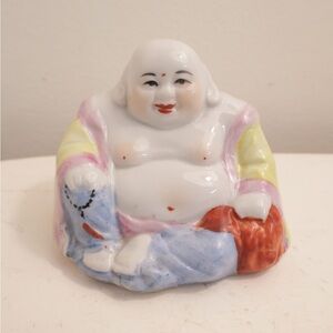 Buddha Colourful Ceramic Laughing Buddha Figurine Buddhism